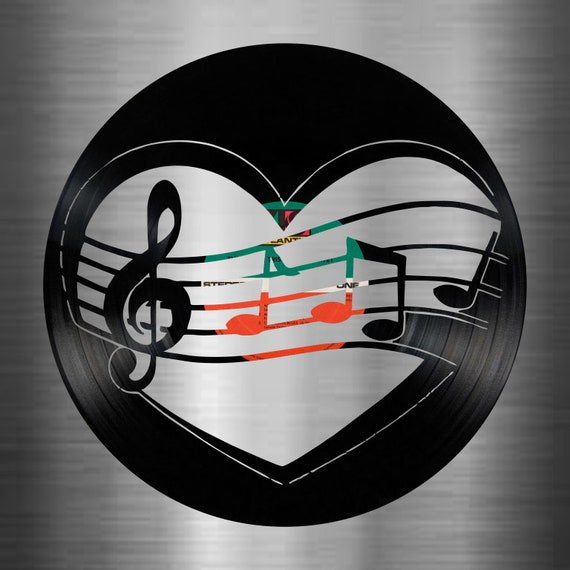 Music Lover Vinyl Record Art Cut From a Actual Vinyl Record - Etsy
