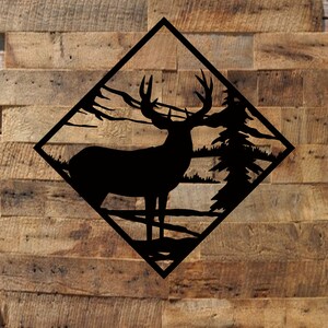 Deer Metal Sign, Cabin, Wall, Home, Outdoor, Mountain