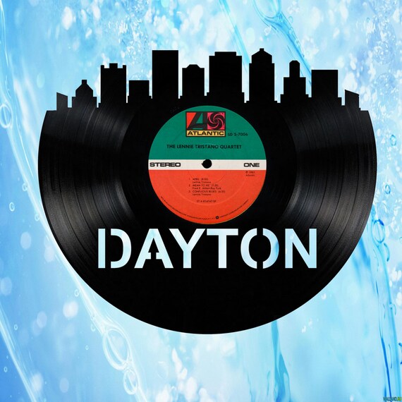 Dayton Ohio Skyline Vinyl Record Art Cut From a Actual Vinyl