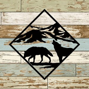Wolf Metal Sign, Cabin, Wall, Home, Outdoor, Mountain