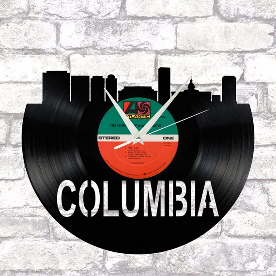 Columbia South Carolina Skyline Vinyl Record Art Cut From a Actual