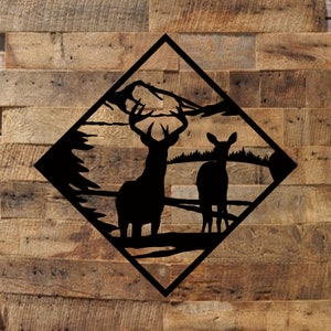 Deer Metal Sign, Cabin, Wall, Home, Outdoor, Mountain