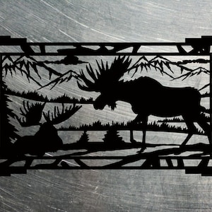 Moose Metal Sign, Cabin, Wall, Home, Outdoor, Mountain