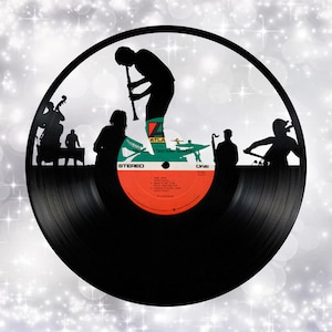 Big Band Vinyl record art cut from a actual vinyl record