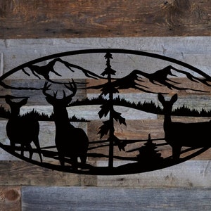 Deer Metal Sign, Cabin, Wall, Home, Outdoor, Mountain