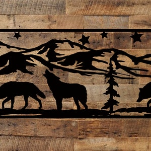 Wolf Metal Sign, Cabin, Wall, Home, Outdoor, Mountain