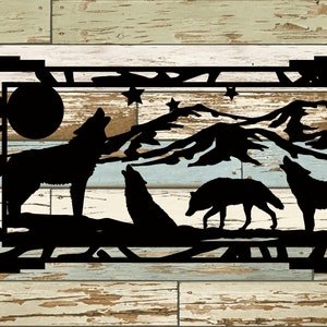 Wolf Metal Sign, Cabin, Wall, Home, Outdoor, Mountain