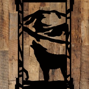 Wolf Metal Sign, Cabin, Wall, Home, Outdoor, Mountain