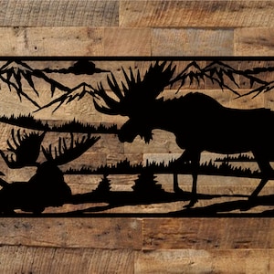 Moose Metal Sign, Cabin, Wall, Home, Outdoor, Mountain
