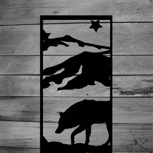 Wolf Metal Sign, Cabin, Wall, Home, Outdoor, Mountain