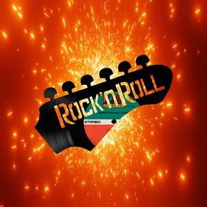 Rock and roll Vinyl record art cut from a actual vinyl record