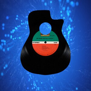 Guitar Vinyl record art cut from a actual vinyl record