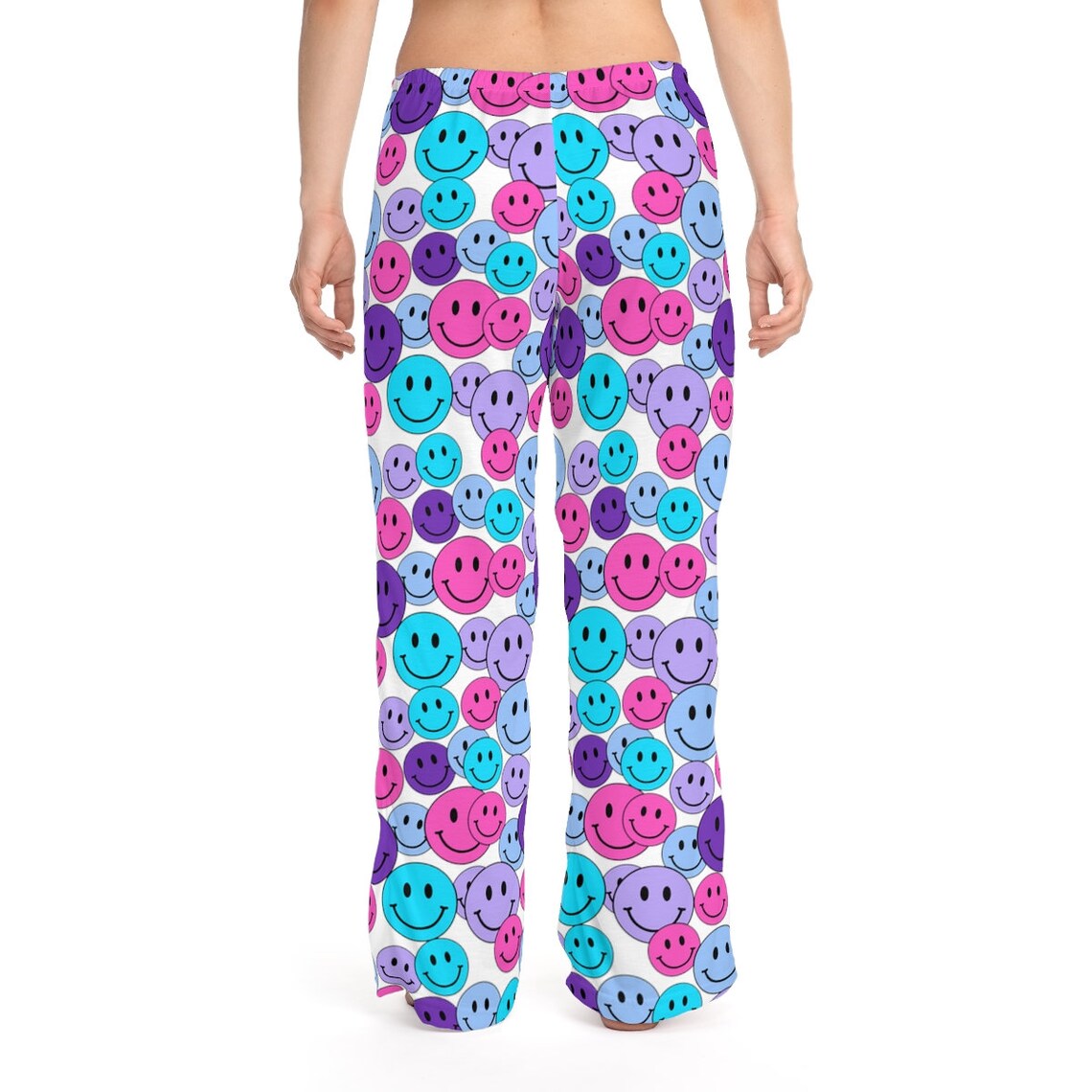 Happy Face Smiley Custom Women's Pajama Pants Retro Groovy Etsy