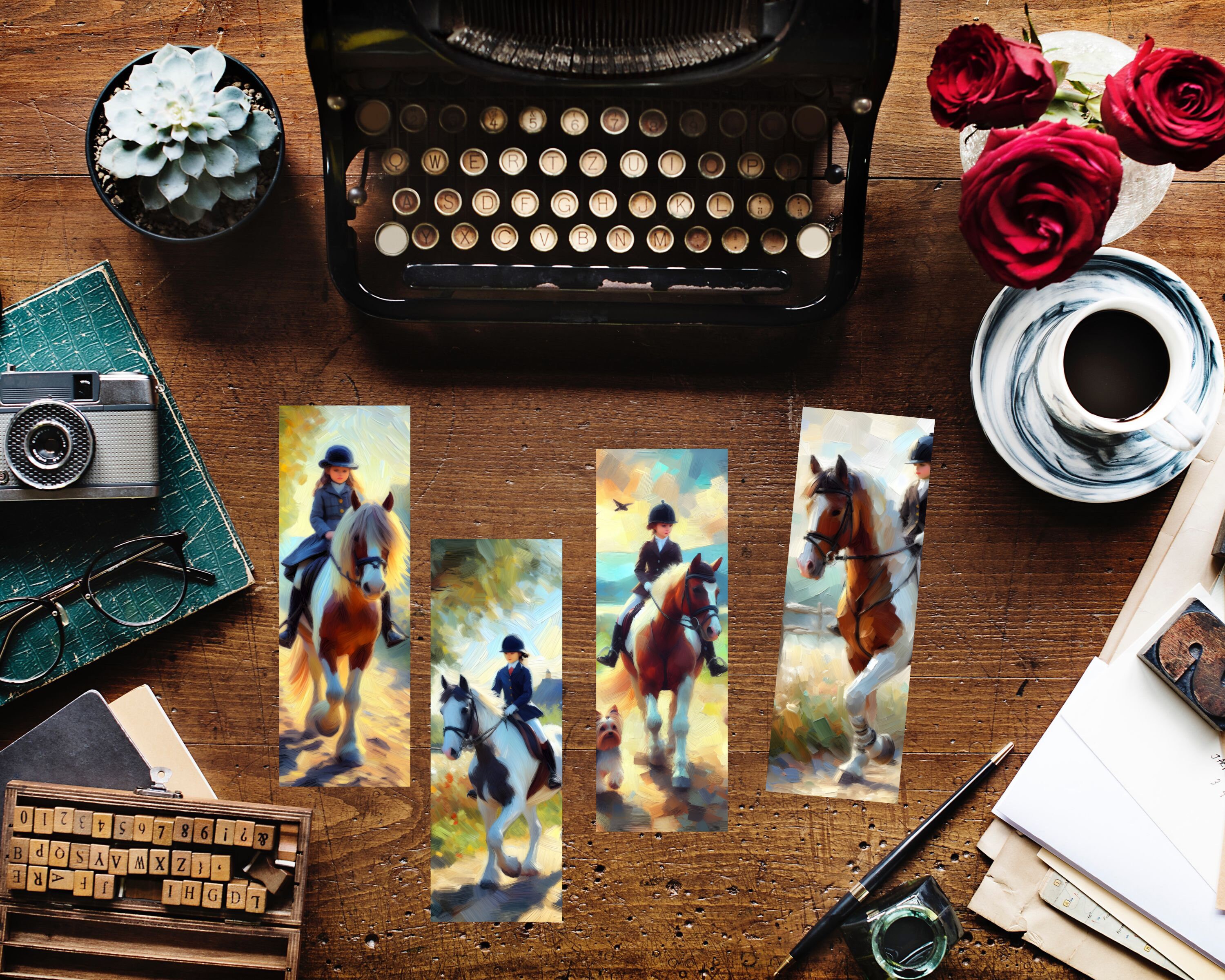 Girls Riding Horses Pony Printable Bookmarks Bookmark Book Themed Gift ...