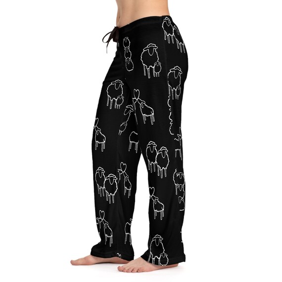 Sheep Print Custom Pajama Pants Women s Pajama Pants Winter Holiday Cotswold Sheep Lamb Farm Animal Pretty Counting Sheep Etsy
