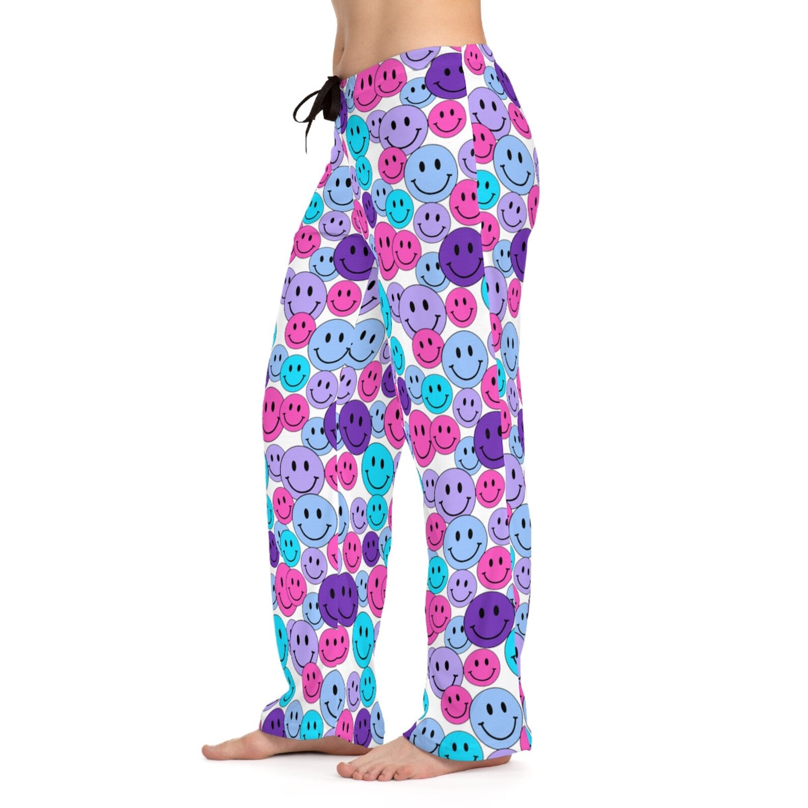 Happy Face Smiley Custom Women's Pajama Pants Retro Groovy Etsy