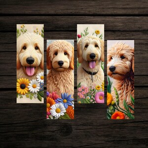 Goldendoodle Labradoodle Watercolor Printable Bookmarks Bookmark Book Themed Gift for Book Lover DIY Library Teacher Golden Doodle Dog Lover