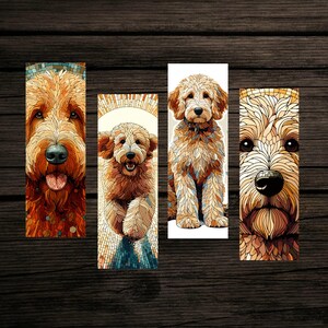 Goldendoodle Labradoodle Watercolor Printable Bookmarks Bookmark Book Themed Gift for Book Lover DIY Library Teacher Golden Doodle Dog Lover