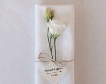 White Cotton Table Napkins: Eco Friendly Dinner Napkins, Set of 6