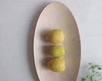 Oval Tray for fruits serving | Birch Decorative Tray | Japanese style tray | Fruits tray