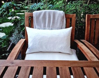 Ivory Cushion Cover | Natural Cotton Feel Fabric | Rectangular Pillow 11x19"