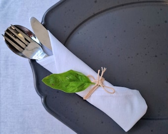 White Cotton Table Napkins: Reusable Vegan-Friendly Napkins