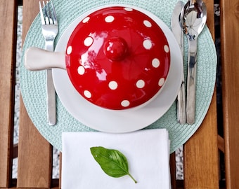 White Cotton Table Napkins: Eco Friendly European Cotton, Set of 5