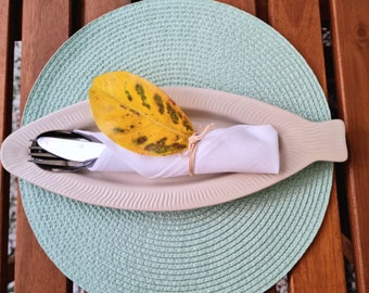 White Cotton Napkins: Handmade Reusable Cloth Napkins, Set of 4