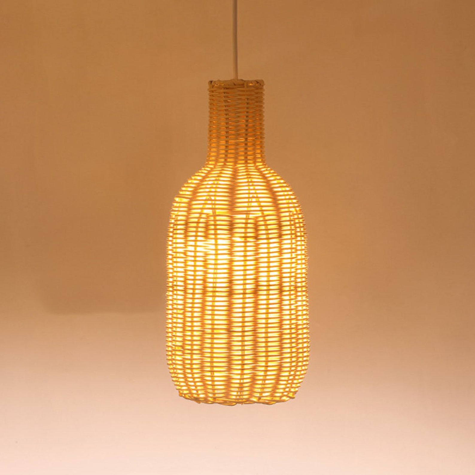 Woven Rattan Lamp Shade, Wicker Rattan Chandelier, Rattan Light