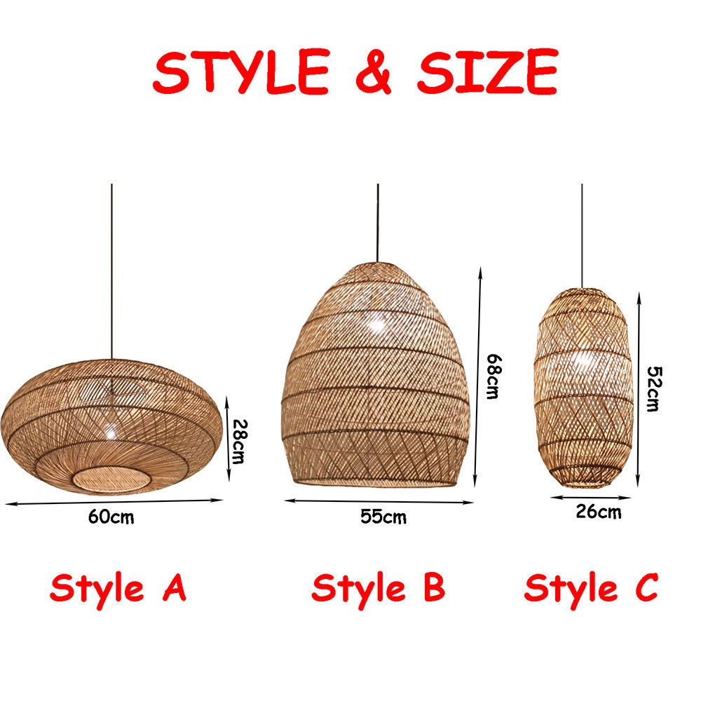 Wicker Rattan Pendant Light Rattan Light Fixture Woven Rattan Etsy Canada
