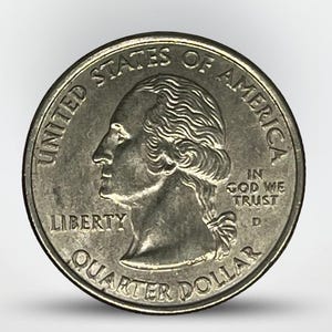 Stara moneta ćwierćdolarowa – pamiątka w postaci monety – idealna na urodziny, rocznice, śluby lub biżuterię – dla mamy, taty, córki, syna, brata