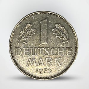 1 Mark 1972 J, German Mark coin, Federal Republic of Germany collector's coin, D-Mark 1972, J coin, Old German coins, Money gift, Numismatics, Collector's item