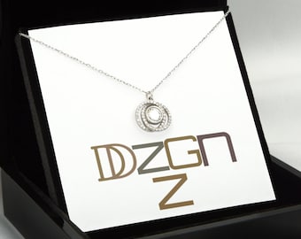 Handmade Necklace, Double crystal circle necklace, Certified Necklace, Hand Made Necklaces, DZGNZ Necklace, Name Necklace, DDZGNZ Necklace