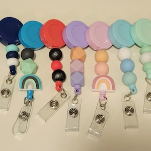 Badge Reel | Nurse ID Badge Reel | Nurse Accessories | Retractable Badge Reel | Work Badge | Silicone Beaded Badge Reel