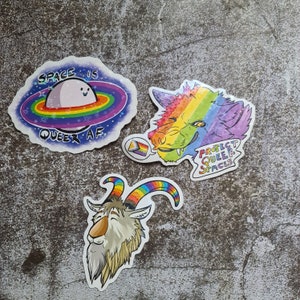 Conjunto de três adesivos de orgulho LGBTQ com desconto, papelaria de decoração de 5 cm