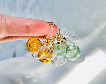 Handmade Clear Drop Earring, Sphere Hollow Glass Bubble Earrings, Minimalist Glass Bubble Bead Earrings, Unique Style Glass Ball Earrings,
