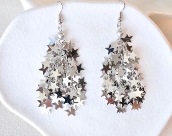 SMUOBT Gold Tassel Earrings For Women - Rhinestone Star Drop Dangle Earrings, Hypoallergenic & Lightweight - View #11