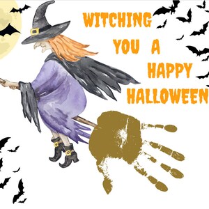 Witch Themed Halloween Handprint Craft