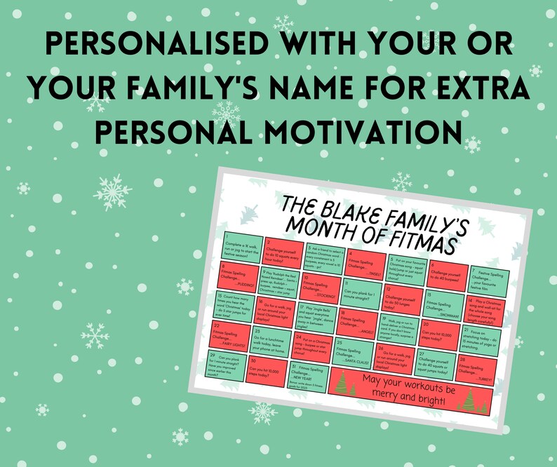 Fitness Advent Calendar Bundle Printable Calendar Etsy