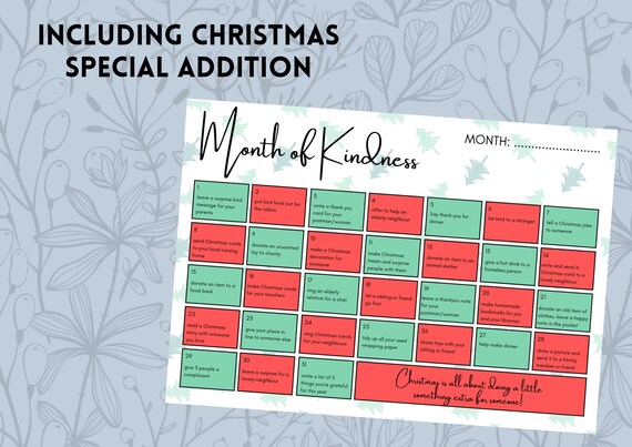 Printable Kindness Calendar Bundle Act of Kindness, Monthly Calendar,  Printable Calendar - Etsy