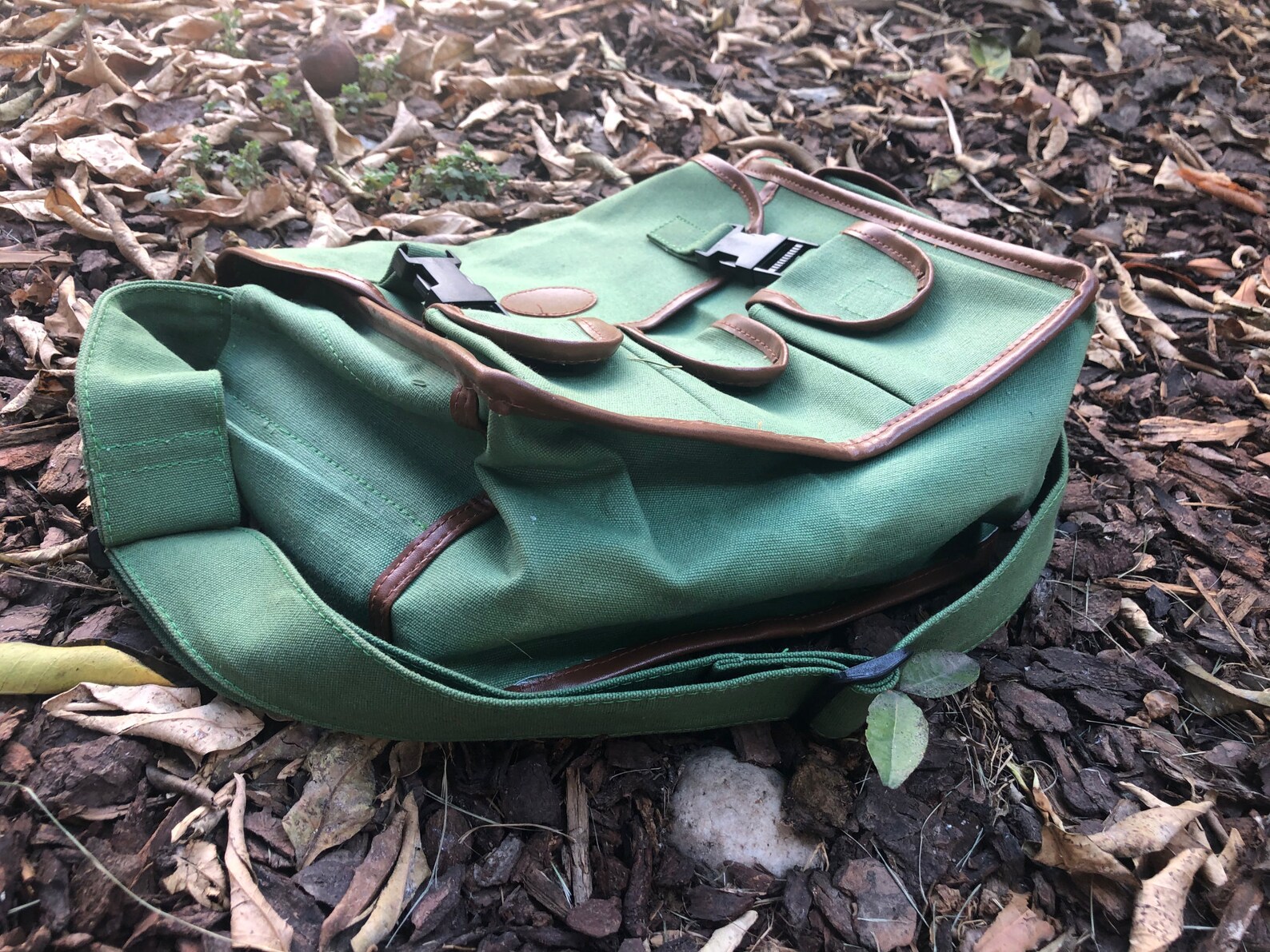 Bushcraft shoulder Bag in recycling fabric with frontal pocket Etsy