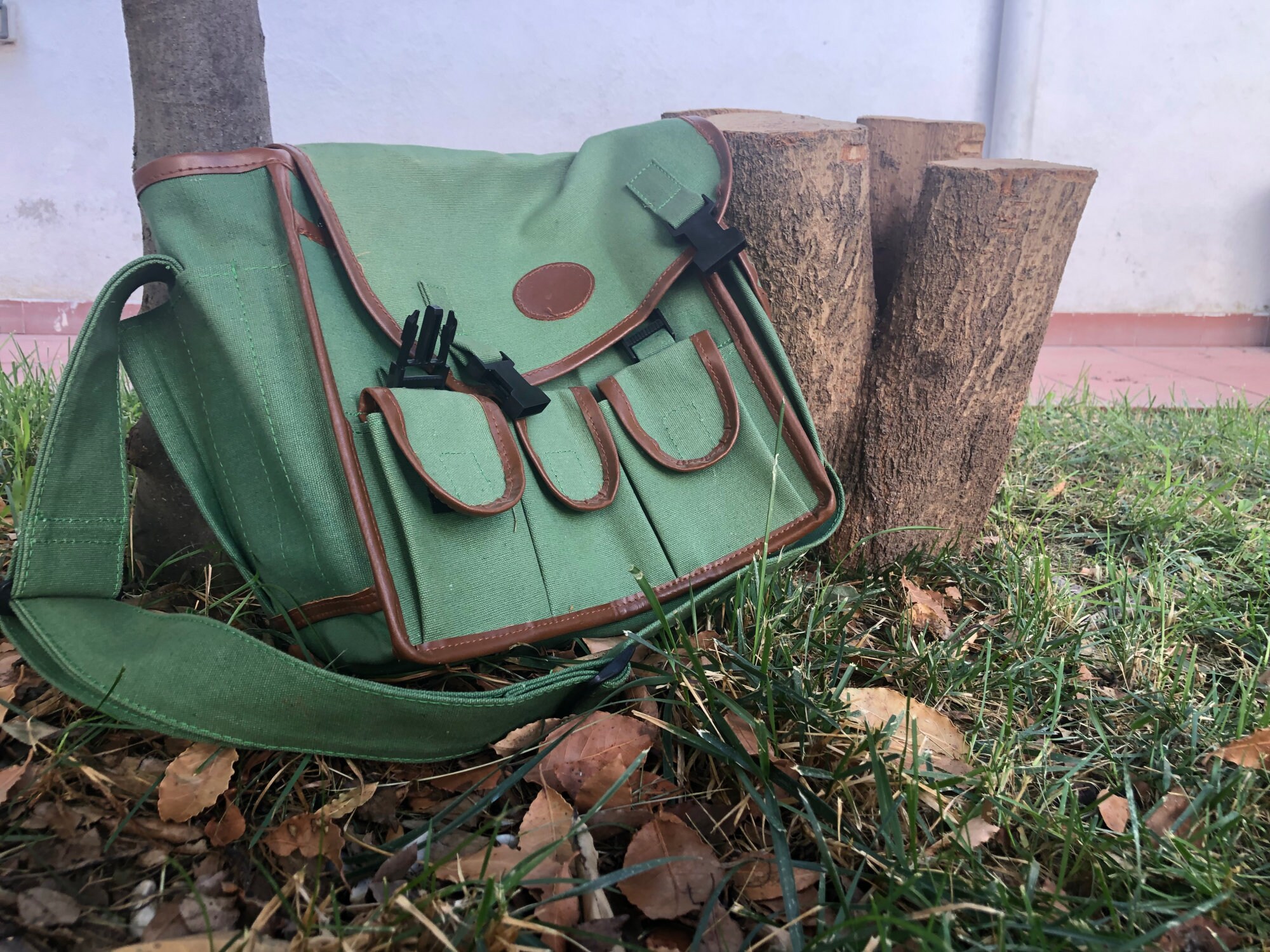 Bushcraft shoulder Bag in recycling fabric with frontal pocket Etsy