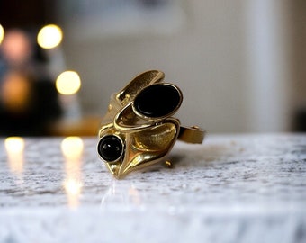 Flower Adjustable Golden stainless steel ring | Women's gift idea | Adjustable rings | Women's jewelry | Gift | Gold | Fashion Ring | Black