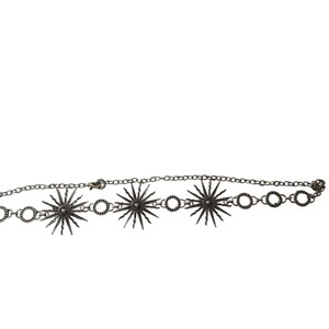 IZZELI Silver Celestial Sunburst Chain Belt Women Antique Finish Adjustable 35in Historical Fantasy Inspired Celestial Charm Layered Chain  main image 2