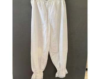 Vintage Morgan City White Cotton Lace Trim Bloomers Pantaloons Made USA Cottage