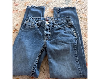 Silver Jeans Co Drew Bootcut Medium Wash Embroidered Low Rise Jeans 26x31.5