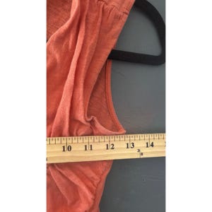 Deletta Anthropologie Y2k Orange Ruched V-Neck Cotton Slub Tank Top Small afbeelding 4