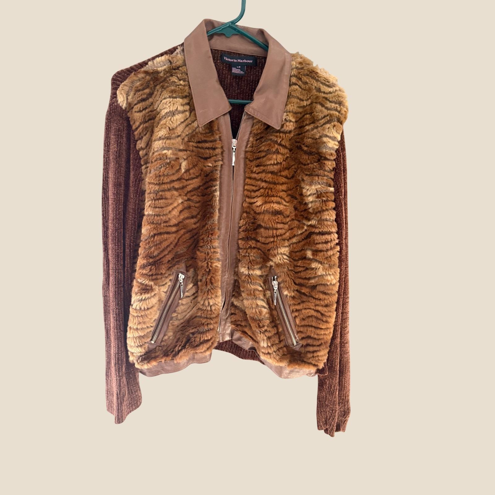 Y2k Fur Trim Leather Jacket - Etsy