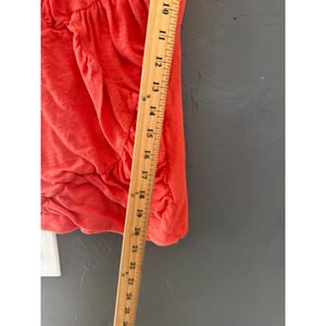 Deletta Anthropologie Y2k Orange Ruched V-Neck Cotton Slub Tank Top Small afbeelding 5