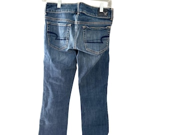 American Eagle Vintage Y2k Artist Crop Capri Jeans Womens 2 Mid Rise Denim